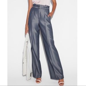NWT Express Petite High Waisted Belt Wide Leg Pant